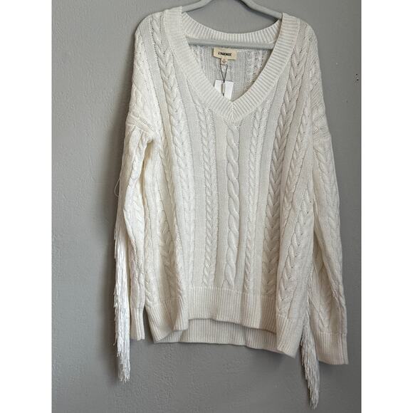 Lagence Cable Knit Sweater Savannah Fringe Size XS New - Picture 5 of 8